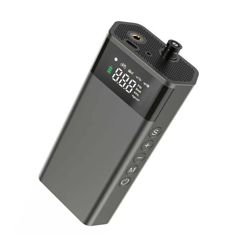 Portable wireless digital air pump with LED light for car tyre inflation