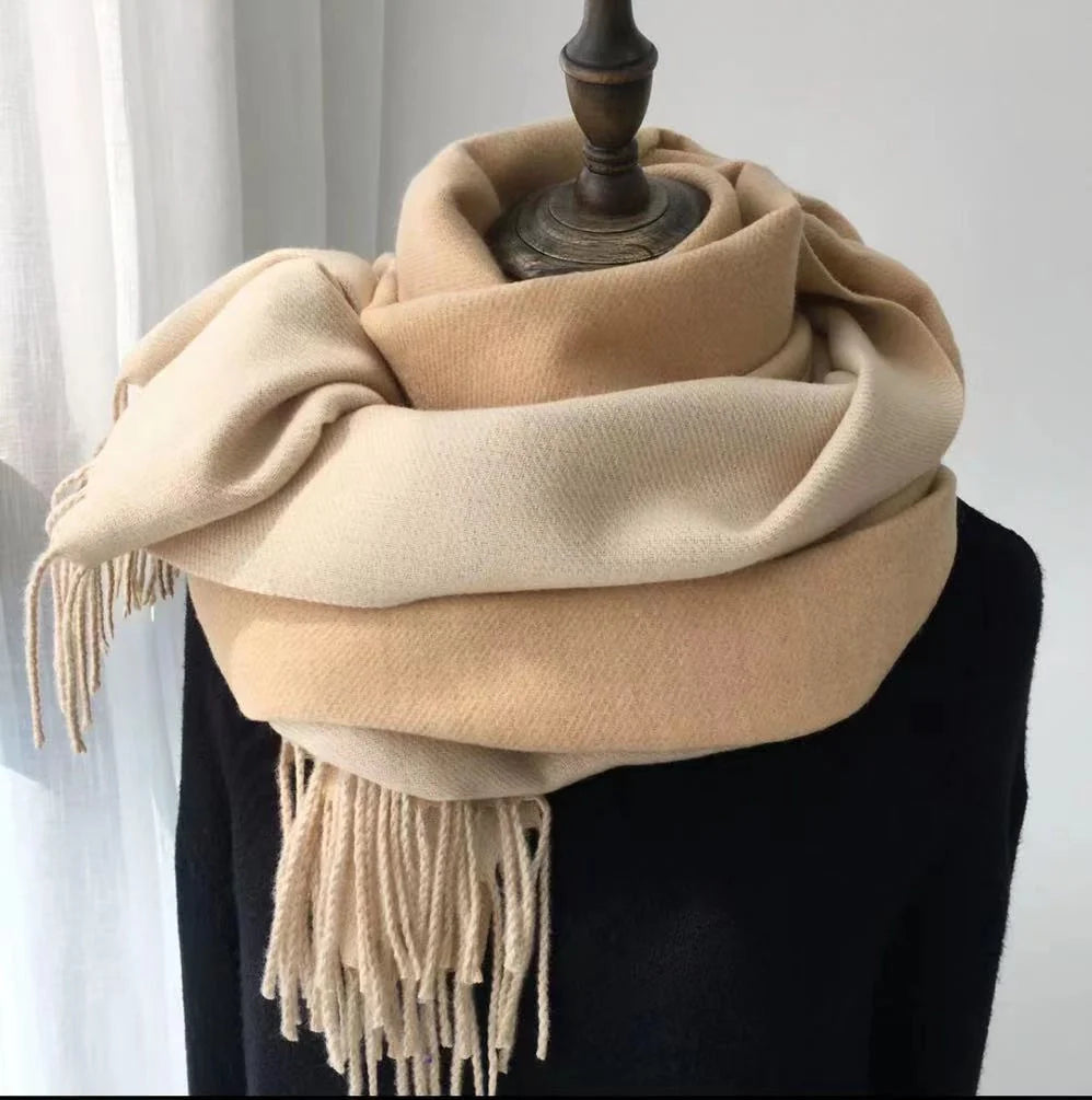 Double-sided artificial Australian wool scarf shawl in various colours for winter warmth