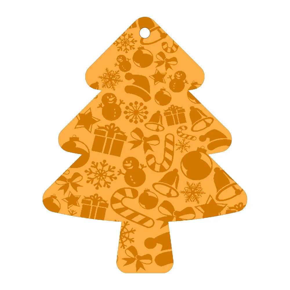 A charming acrylic car-shaped ornament with vibrant colors and a reflective finish, perfect for Christmas decor.