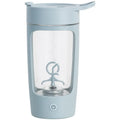 Cordless portable blender in blue with a 650ml blending cup and lid.