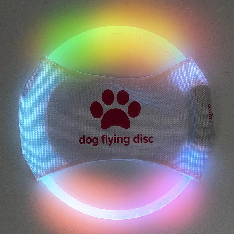 LED glowing dog flying disc in various colours, perfect for night-time play