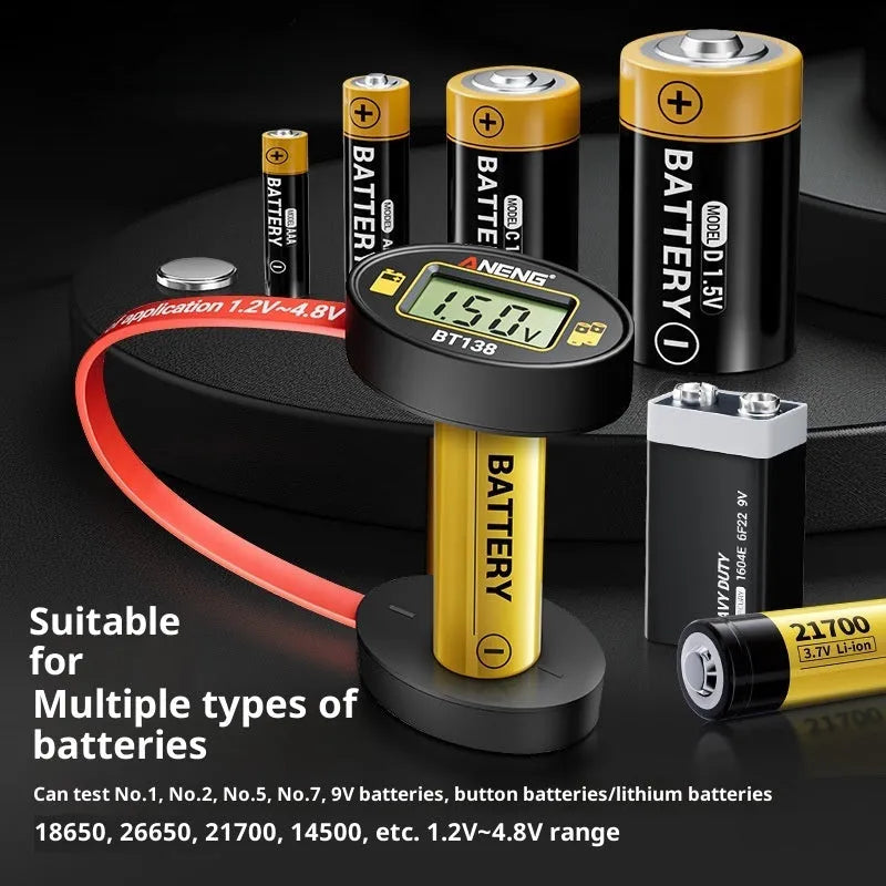 BT138 digital display battery detector small portable with magnetic backing and LCD screen