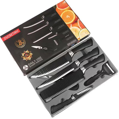 Stainless steel kitchen knife set with handcrafted packaging options