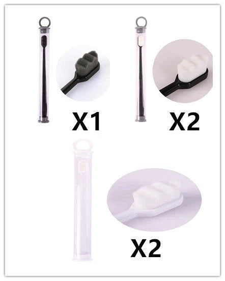 Ultra-fine nylon toothbrush with super soft 2.3cm bristles for sensitive gums