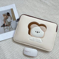 Embroidered animal pattern laptop sleeve for 15.6 inch computers with polyester construction
