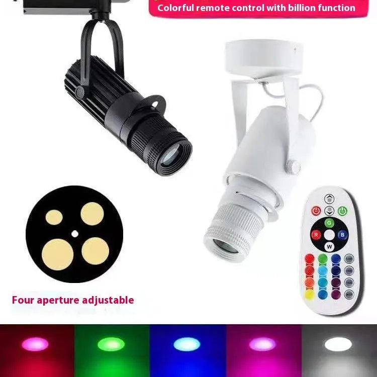 Black surface-mounted LED spotlight for restaurant atmosphere lighting with aluminium construction