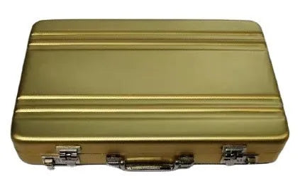 Aluminium alloy metal card holder in multiple colours showing slim 16mm profile