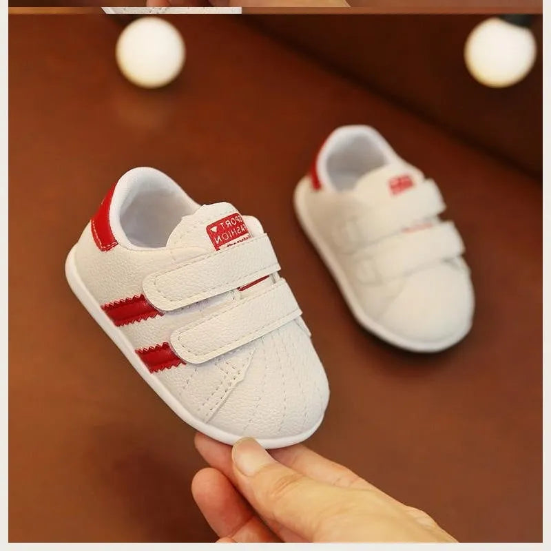 Waterproof toddler shoes for 0-18 months baby boys and girls, black rubber sole antiskid lightweight shoes
