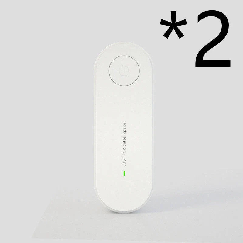 Compact negative ion air purifier in various colors, releasing 5 million ions to purify the air in your home or office