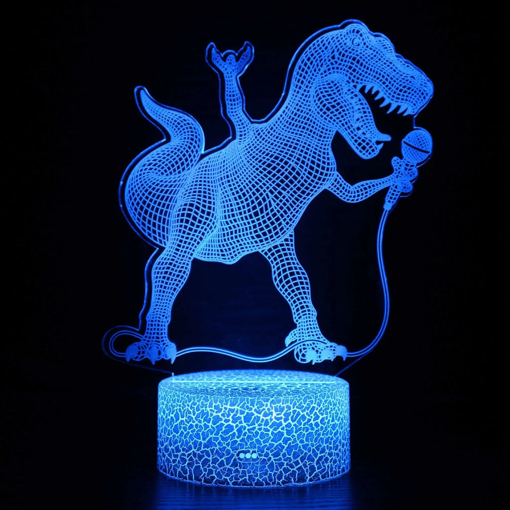 Acrylic LED touch remote control cartoon night light with black background and colour modes