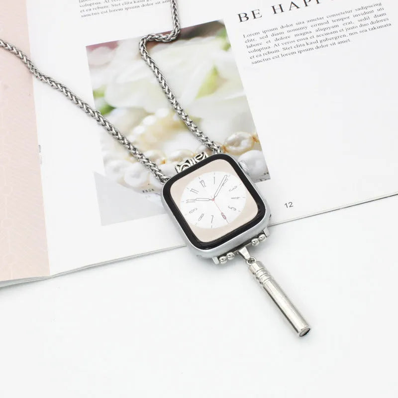 Watch necklace feather hanging strap replacement band for Apple Watch 38mm to 49mm multiple colour options Dinosaur Double C