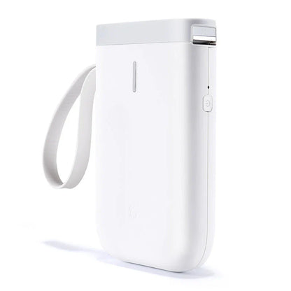 D11 Bluetooth-compatible Label Printer in various colours, showcasing compact design and label examples.