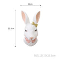Resin cartoon rabbit wall decor in picture colour with mounting kit on a light wall