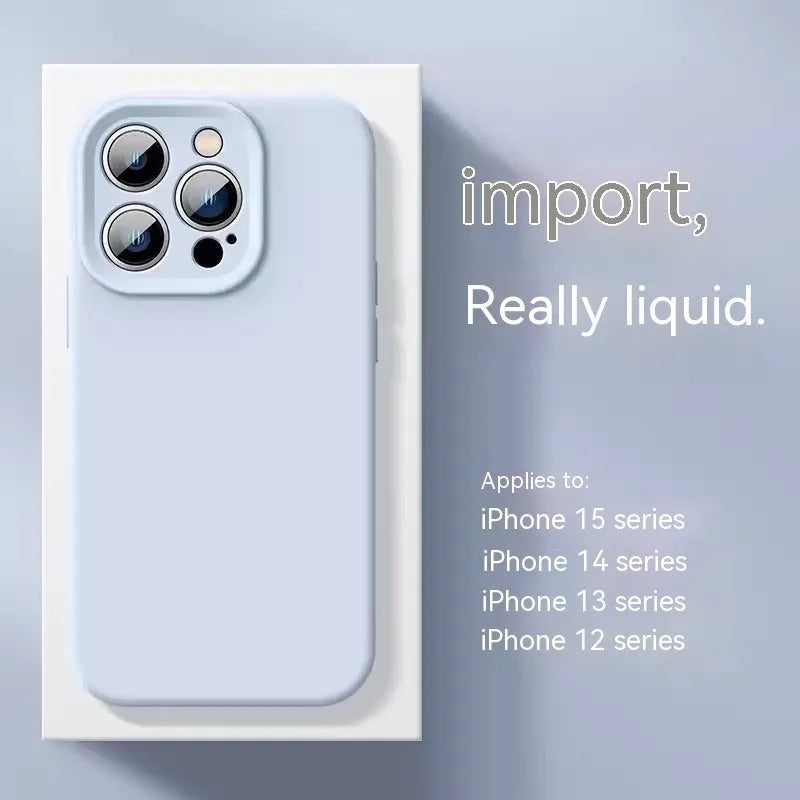 Official liquid silicone phone case for iPhone 14 Pro Max in graphite colour with precision lens cut-out