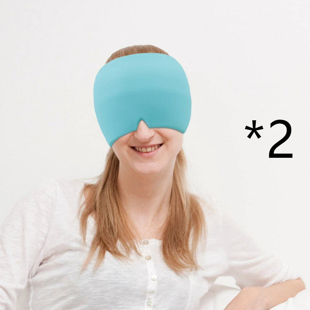 Soothing Ice Pack Eye Mask for Headache Relief - Chillable gel pack, soft fabric, customizable fit for relaxation and rejuvenation