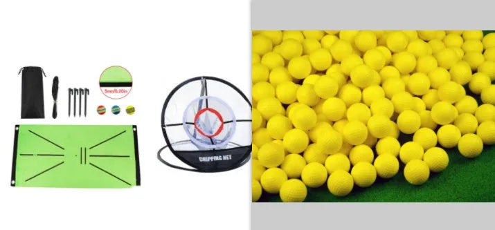 10 yellow PU foam soft golf balls for indoor practice, 41mm diameter, low impact and safe