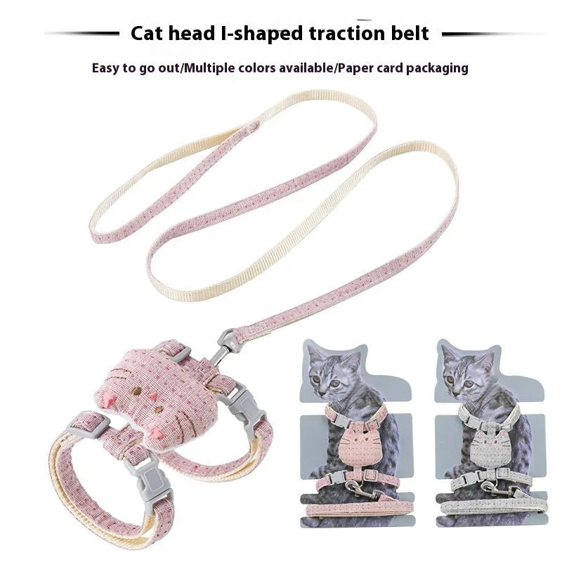 T-shaped cloth cat pulling rope in pink beige grey or cyan colours for cats under 8kg