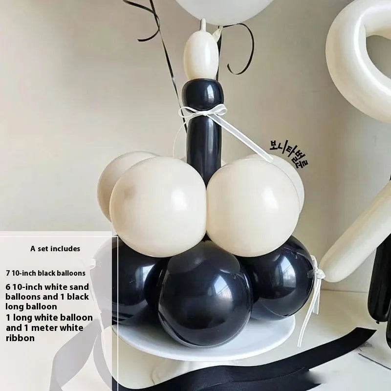 Finished round balloon bouquet cake decoration set for parties and celebrations