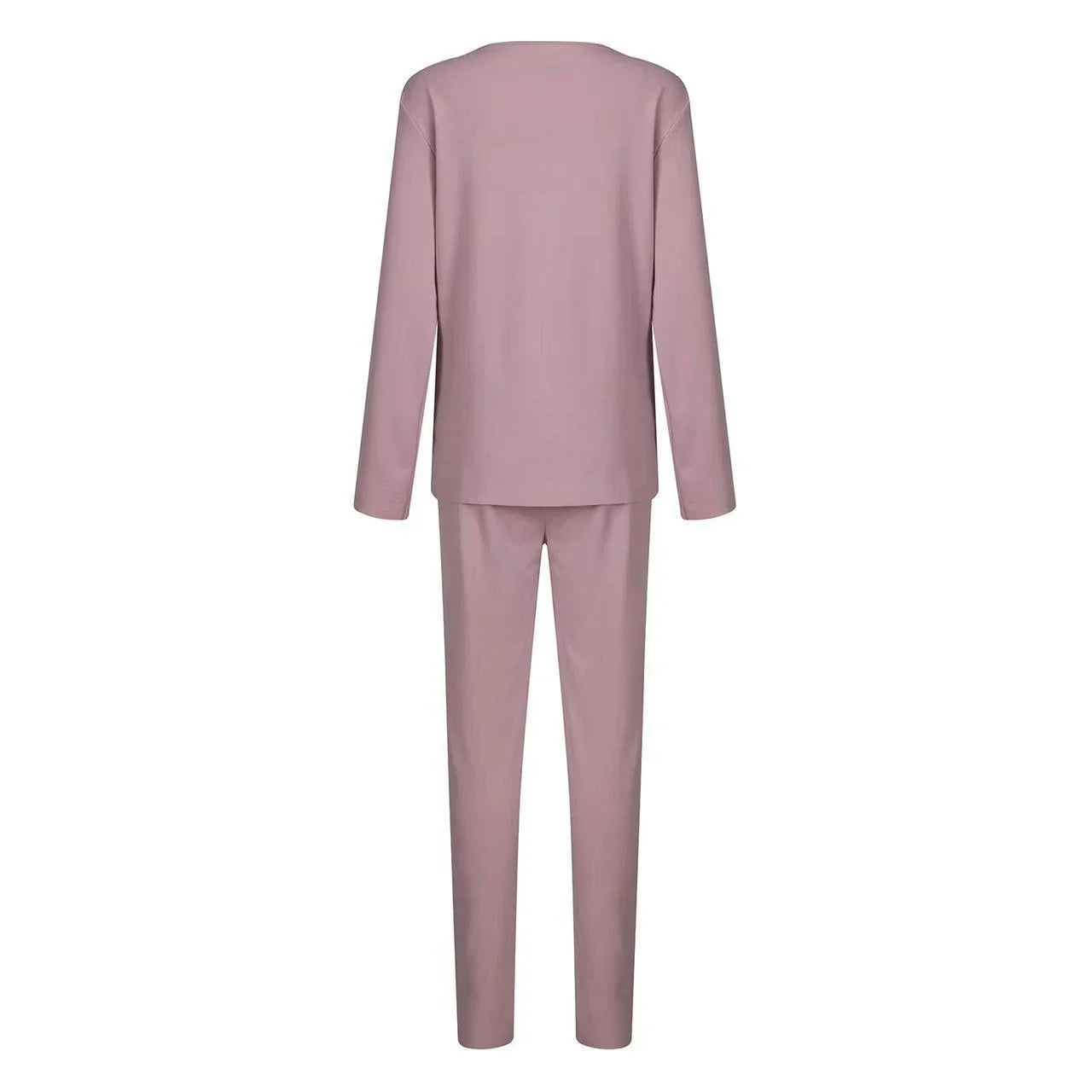 Cozy and stylish two-piece loungewear set with a cotton-blend sweatshirt top and matching drawstring pants