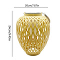 Solar imitation bamboo lantern outdoor decorative light plastic IP44 with liner
