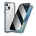 Black metal privacy phone case for iPhone with double-sided shielding frame