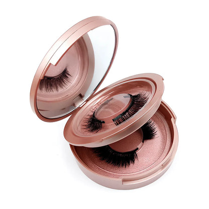 Three pairs black quantum magnetic false eyelashes with curler, ultra-thin ice silk for quick glue-free wear