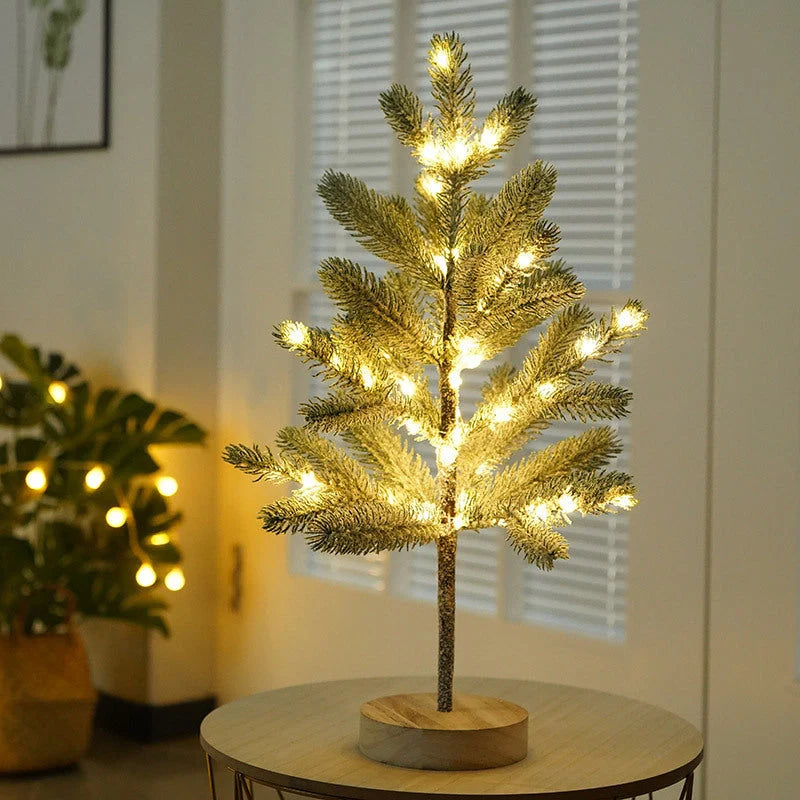 DIY LED PineTree Lamp with warm white lights for Christmas and home decor
