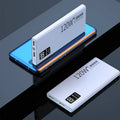 White super fast charge portable battery with digital display and multi-port front panel