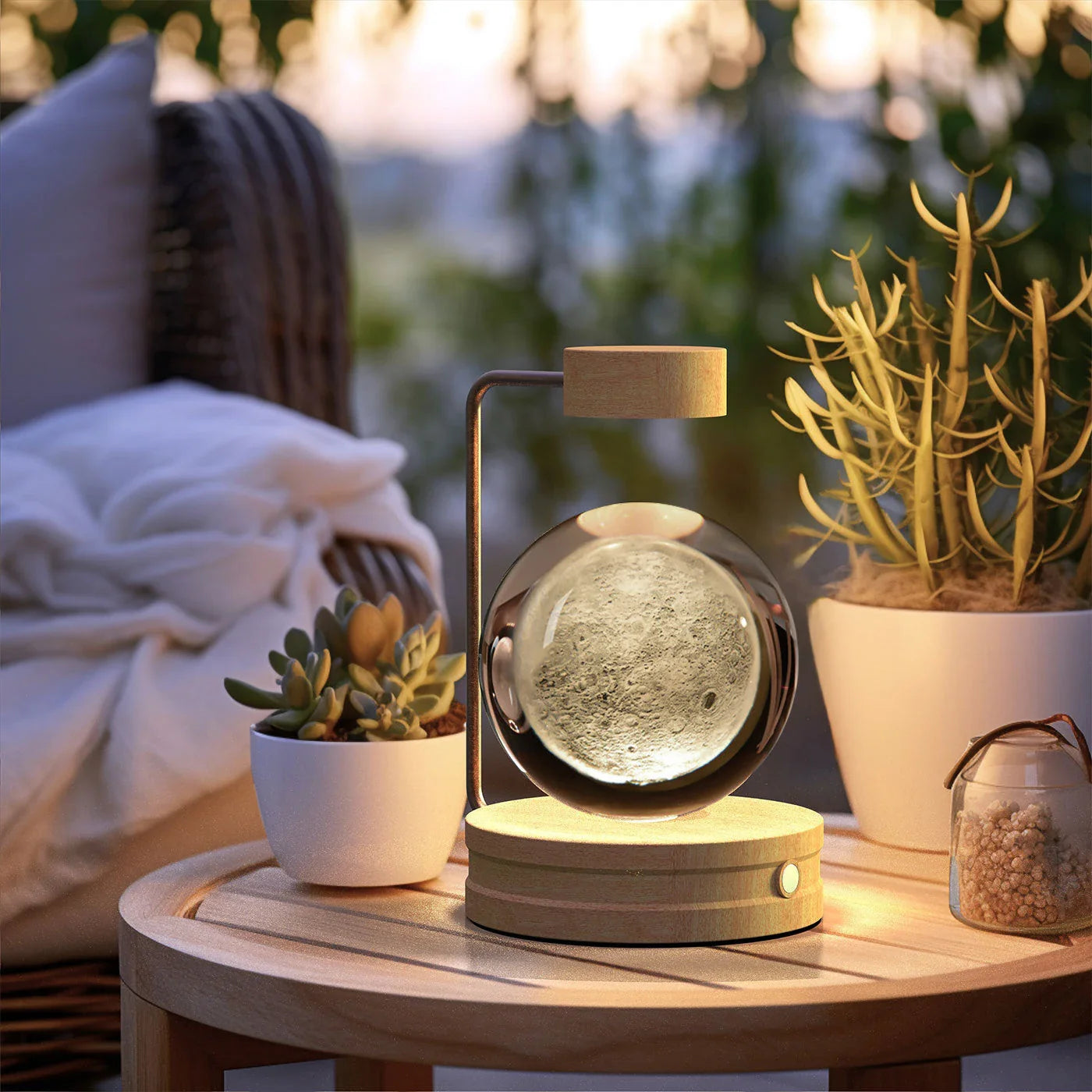 Dazzling crystal ball nightlight with captivating cosmic designs, creating a warm, soothing ambiance in your home