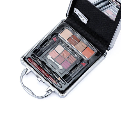 Contouring balm eyeshadow palette lipstick cosmetic set with eight colours in aluminium case