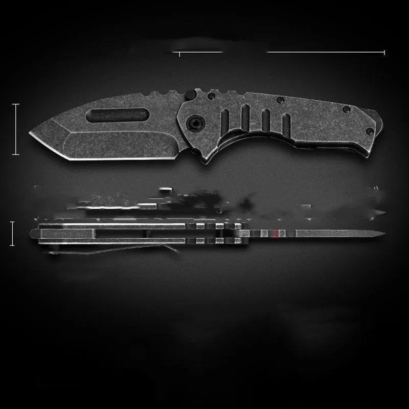 Outdoor folding knife with D2 steel blade, 9cm blade length, 22cm overall length, 907 style.