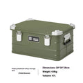 Field green aluminium alloy storage box for camping and vehicle use