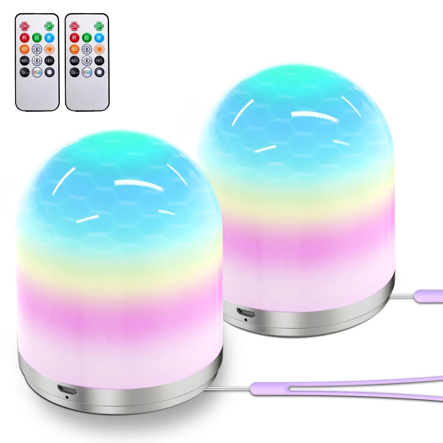 Remote control RGB night light with colour changing LED and durable ABS+PC shade