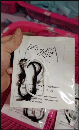 Simple Nylon Love Magnetic Bracelet in various colours, adjustable for 14-26cm wrists