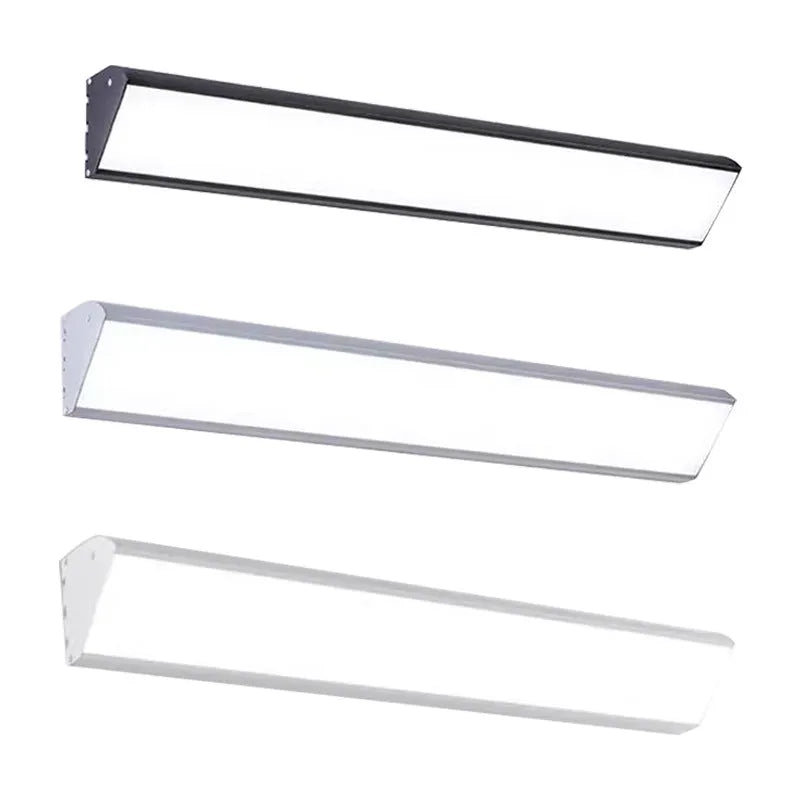 Black aluminium LED strip wall lamp 150cm 48W with PC shade, modern waterproof design