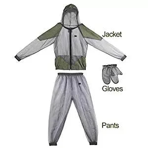 Men's gray anti-mosquito mesh plaid coat for outdoor sports with quick-dry fabric