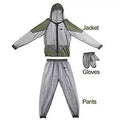 Men's gray anti-mosquito mesh plaid coat for outdoor sports with quick-dry fabric