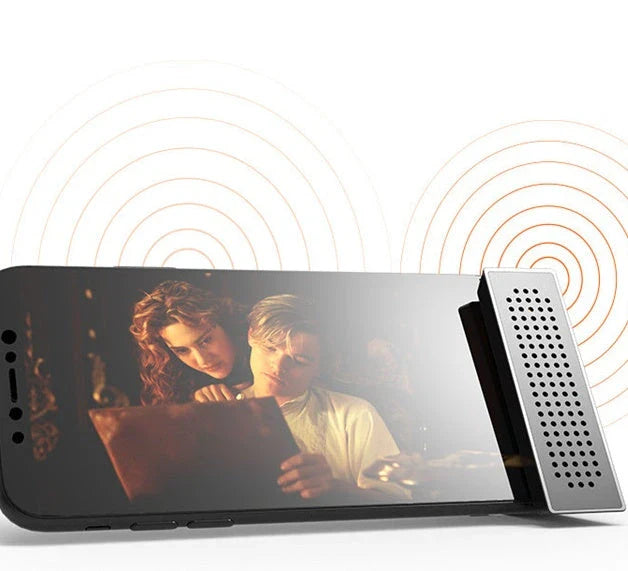 Mini speaker phone holder for Apple iPhones in various colors