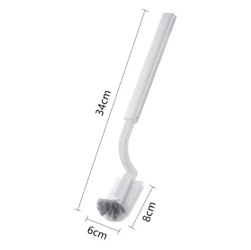 Compact white coffee toilet brush set with built-in tissue box, dimensions 19.5*11*41.2cm