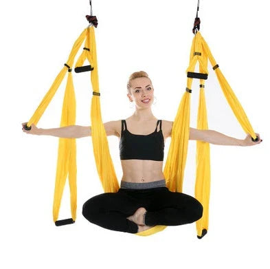 Anti-Gravity Yoga Hammock made of durable nylon fabric, available in a range of vibrant Kiwi-friendly colours