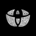 Zinc alloy diamond decorative sticker for Toyota car steering wheel with metallic finish