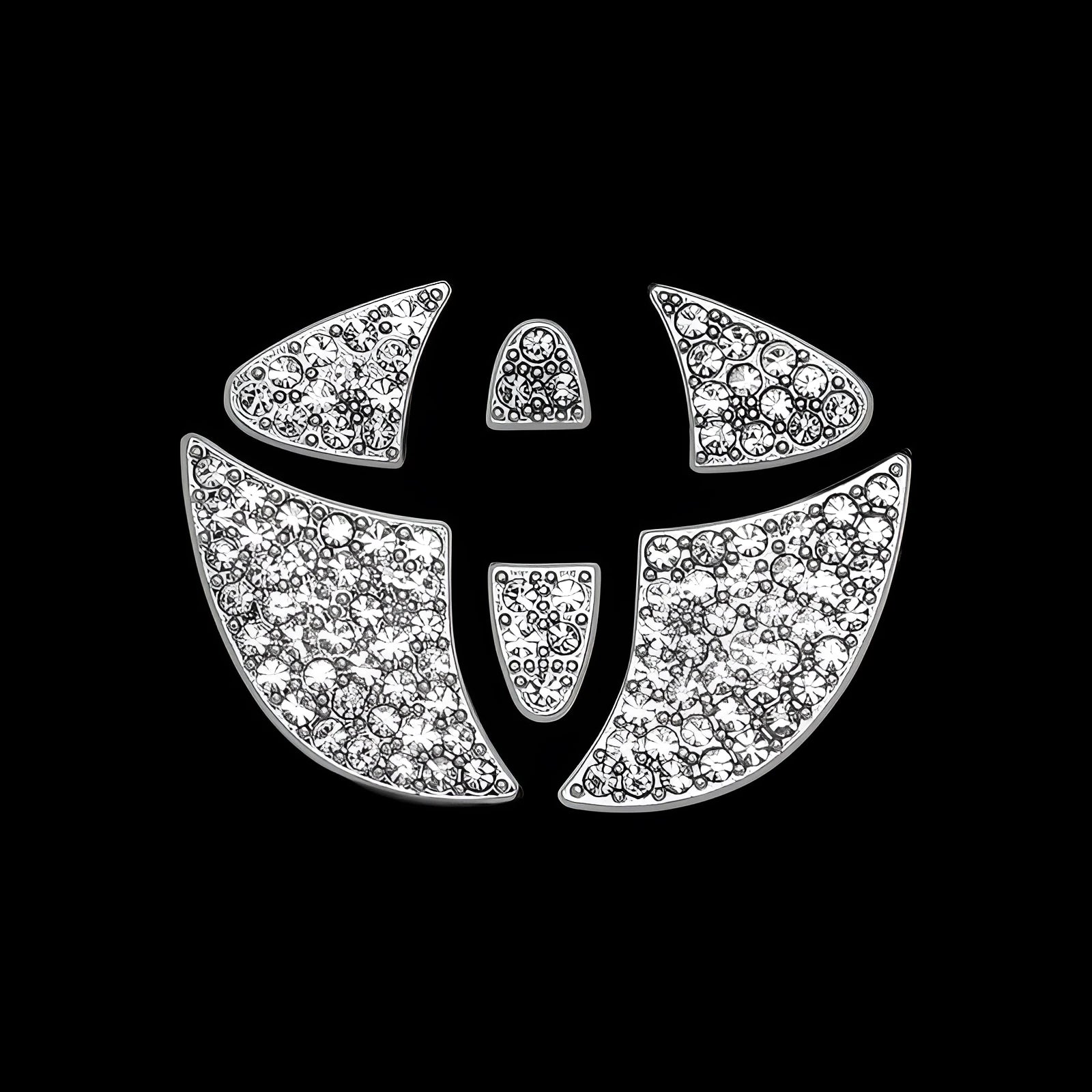 Zinc alloy diamond decorative sticker for Toyota car steering wheel with metallic finish