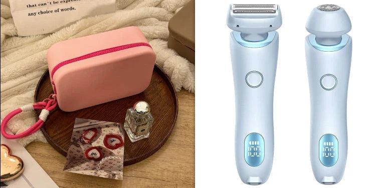 An electric shaver for women with foil and rotating heads for comprehensive hair removal