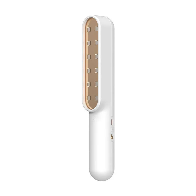 Portable UV hand-held sterilisation lamp in white, 219x34x40mm rechargeable design