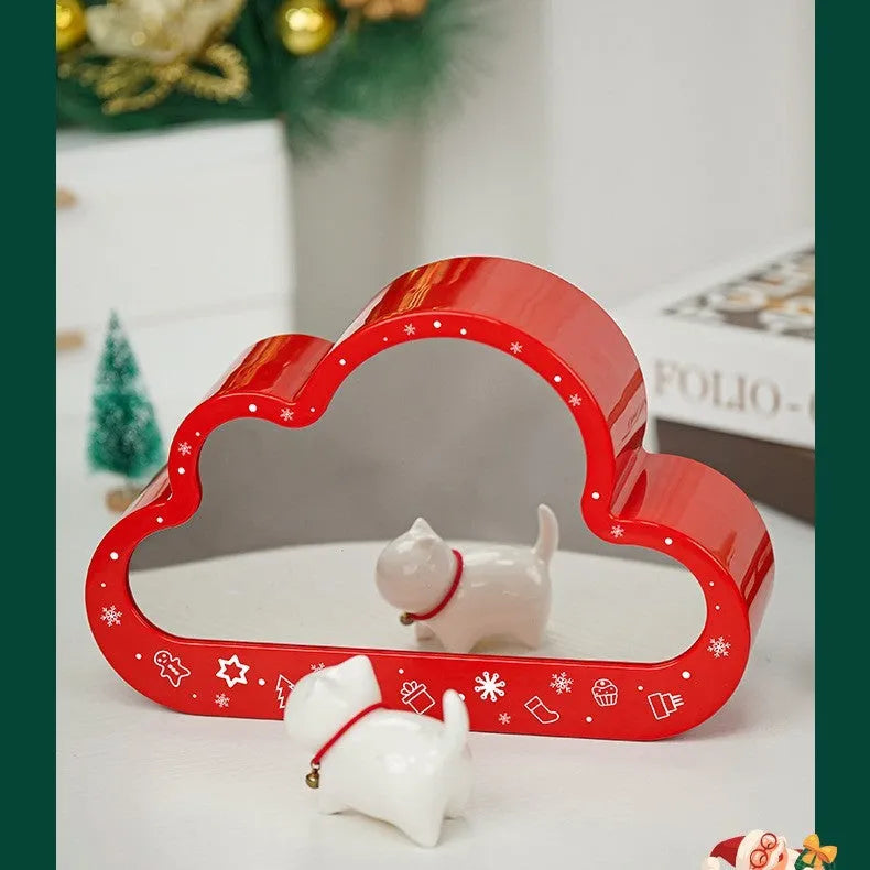 Christmas themed building block night lamp with decorative mirror frame and soft LED lighting