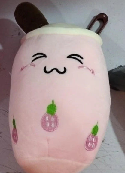 Strawberry Milk Tea Plush Boba Cup Toy in various colours and sizes