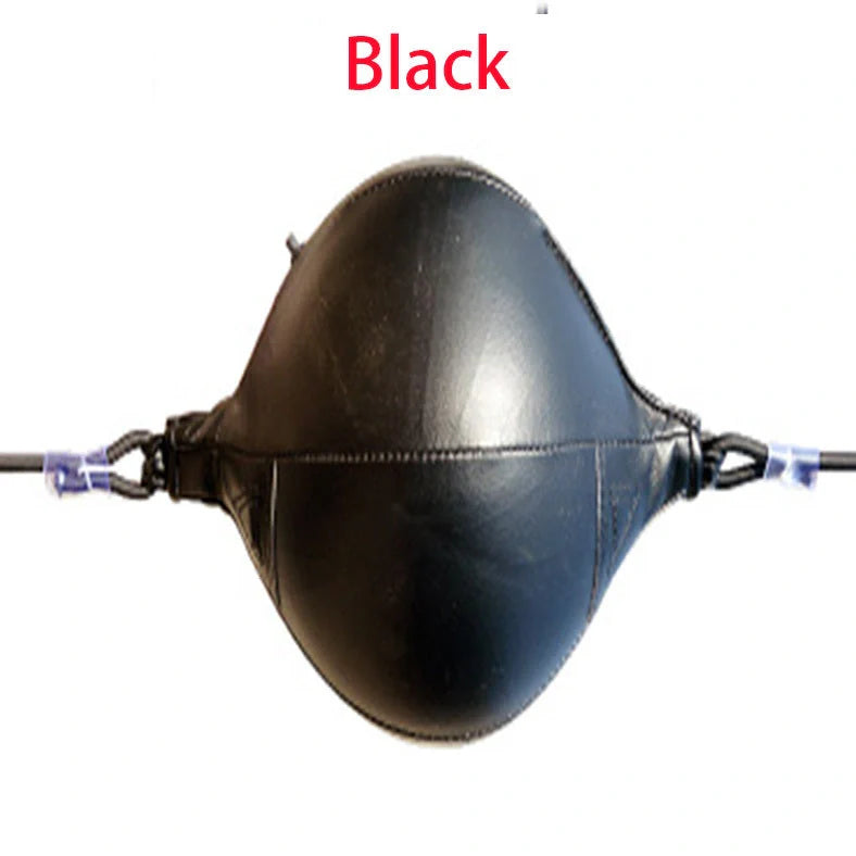 Black boxing speed ball with 40cm length hanging from elastic ropes with inflator and hooks