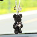 Diamond-embedded Violent Bear design car rearview mirror pendant in 5x9cm size