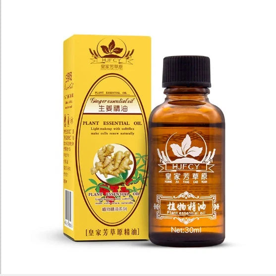 Royal Grassland Ginger Essential Oil bottle with natural ingredients for skin care