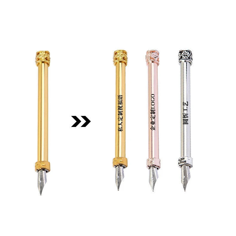 European Retro Feather Pen with stainless steel shell and gift box packaging